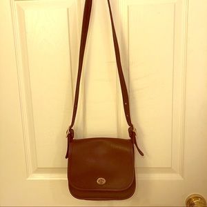 Vintage Coach Mocha Mini Legacy Flap crossbody bag